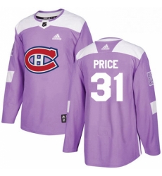 Mens Adidas Montreal Canadiens 31 Carey Price Authentic Purple Fights Cancer Practice NHL Jersey 