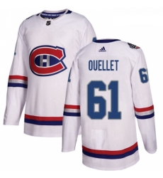 Youth Adidas Montreal Canadiens 61 Xavier Ouellet Authentic White 2017 100 Classic NHL Jersey 