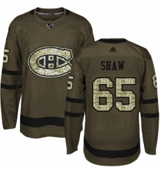 Youth Adidas Montreal Canadiens 65 Andrew Shaw Premier Green Salute to Service NHL Jersey 