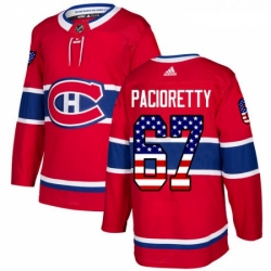 Youth Adidas Montreal Canadiens 67 Max Pacioretty Authentic Red USA Flag Fashion NHL Jersey 