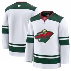 Men Minnesota Wild Blank White 2024 25 Away Stitched Hockey Jersey