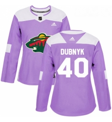 Womens Adidas Minnesota Wild 40 Devan Dubnyk Authentic Purple Fights Cancer Practice NHL Jersey Womens Adidas Minnesota Wild 40 Devan Dubnyk Authentic Purple Fights Cancer Practice NHL Jersey
