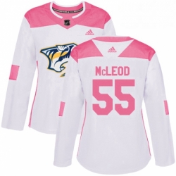 Womens Adidas Nashville Predators 55 Cody McLeod Authentic WhitePink Fashion NHL Jersey 