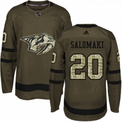 Youth Adidas Nashville Predators 20 Miikka Salomaki Authentic Green Salute to Service NHL Jersey 