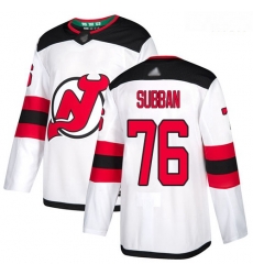 Devils #76 P K Subban White Road Authentic Stitched Hockey Jersey Devils #76 P K Subban White Road Authentic Stitched Hockey Jersey