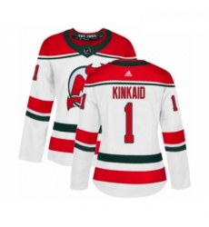 Womens Adidas New Jersey Devils 1 Keith Kinkaid Authentic White Alternate NHL Jersey Womens Adidas New Jersey Devils 1 Keith Kinkaid Authentic White Alternate NHL Jersey