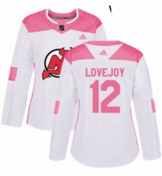 Womens Adidas New Jersey Devils 12 Ben Lovejoy Authentic WhitePink Fashion NHL Jersey Womens Adidas New Jersey Devils 12 Ben Lovejoy Authentic WhitePink Fashion NHL Jersey
