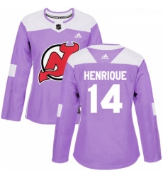 Womens Adidas New Jersey Devils 14 Adam Henrique Authentic Purple Fights Cancer Practice NHL Jersey Womens Adidas New Jersey Devils 14 Adam Henrique Authentic Purple Fights Cancer Practice NHL Jersey