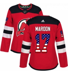Womens Adidas New Jersey Devils 17 Patrick Maroon Authentic Red USA Flag Fashion NHL Jersey Womens Adidas New Jersey Devils 17 Patrick Maroon Authentic Red USA Flag Fashion NHL Jersey