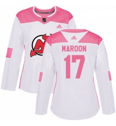 Womens Adidas New Jersey Devils 17 Patrick Maroon Authentic White Pink Fashion NHL Jersey Womens Adidas New Jersey Devils 17 Patrick Maroon Authentic White Pink Fashion NHL Jersey