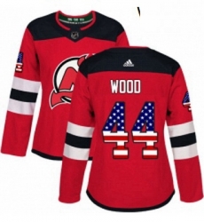 Womens Adidas New Jersey Devils 44 Miles Wood Authentic Red USA Flag Fashion NHL Jersey Womens Adidas New Jersey Devils 44 Miles Wood Authentic Red USA Flag Fashion NHL Jersey