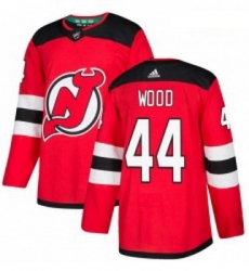 Youth Adidas New Jersey Devils 44 Miles Wood Authentic Red Home NHL Jersey Youth Adidas New Jersey Devils 44 Miles Wood Authentic Red Home NHL Jersey