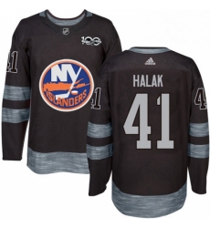 Mens Adidas New York Islanders 41 Jaroslav Halak Premier Black 1917 2017 100th Anniversary NHL Jersey 