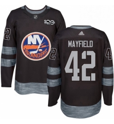 Mens Adidas New York Islanders 42 Scott Mayfield Authentic Black 1917 2017 100th Anniversary NHL Jersey 