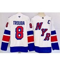 Men New York Rangers 8 Jacob Trouba White 2024 25 Stadium Series Stitched Jersey