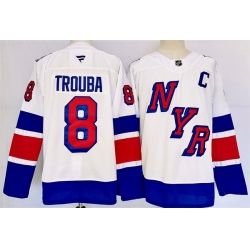 Men New York Rangers 8 Jacob Trouba White 2024 25 Stadium Series Stitched Jersey