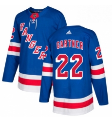 Mens Adidas New York Rangers 22 Mike Gartner Authentic Royal Blue Home NHL Jersey 