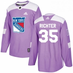Mens Adidas New York Rangers 35 Mike Richter Authentic Purple Fights Cancer Practice NHL Jersey 