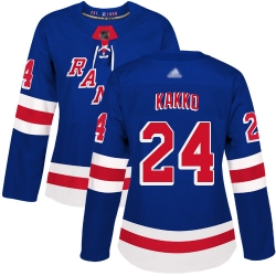 Women Rangers 24 Kaapo Kakko Royal Blue Home Authentic Stitched Hockey Jersey