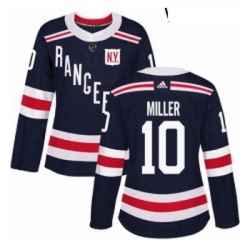 Womens Adidas New York Rangers 10 JT Miller Authentic Navy Blue 2018 Winter Classic NHL Jersey 