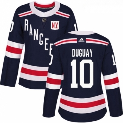 Womens Adidas New York Rangers 10 Ron Duguay Authentic Navy Blue 2018 Winter Classic NHL Jersey 