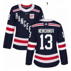 Womens Adidas New York Rangers 13 Sergei Nemchinov Authentic Navy Blue 2018 Winter Classic NHL Jersey 