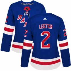 Womens Adidas New York Rangers 2 Brian Leetch Authentic Royal Blue Home NHL Jersey 