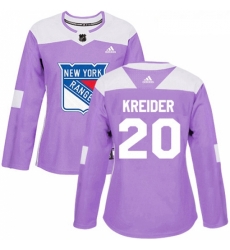 Womens Adidas New York Rangers 20 Chris Kreider Authentic Purple Fights Cancer Practice NHL Jersey Womens Adidas New York Rangers 20 Chris Kreider Authentic Purple Fights Cancer Practice NHL Jersey