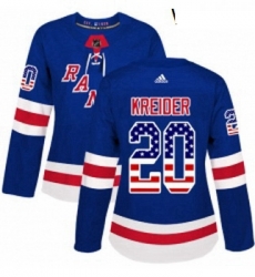 Womens Adidas New York Rangers 20 Chris Kreider Authentic Royal Blue USA Flag Fashion NHL Jersey Womens Adidas New York Rangers 20 Chris Kreider Authentic Royal Blue USA Flag Fashion NHL Jersey