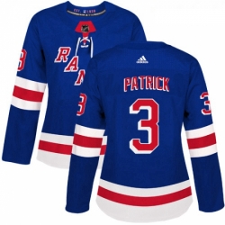Womens Adidas New York Rangers 3 James Patrick Authentic Royal Blue Home NHL Jersey 