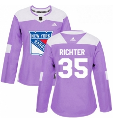 Womens Adidas New York Rangers 35 Mike Richter Authentic Purple Fights Cancer Practice NHL Jersey Womens Adidas New York Rangers 35 Mike Richter Authentic Purple Fights Cancer Practice NHL Jersey