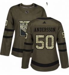 Womens Adidas New York Rangers 50 Lias Andersson Authentic Green Salute to Service NHL Jersey Womens Adidas New York Rangers 50 Lias Andersson Authentic Green Salute to Service NHL Jersey