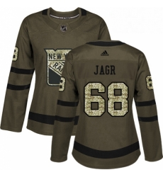 Womens Adidas New York Rangers 68 Jaromir Jagr Authentic Green Salute to Service NHL Jersey Womens Adidas New York Rangers 68 Jaromir Jagr Authentic Green Salute to Service NHL Jersey