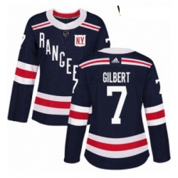 Womens Adidas New York Rangers 7 Rod Gilbert Authentic Navy Blue 2018 Winter Classic NHL Jersey 