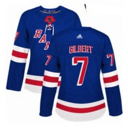 Womens Adidas New York Rangers 7 Rod Gilbert Authentic Royal Blue Home NHL Jersey 