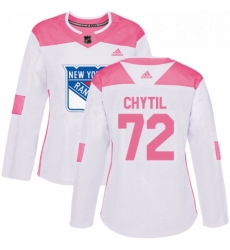 Womens Adidas New York Rangers 72 Filip Chytil Authentic WhitePink Fashion NHL Jersey Womens Adidas New York Rangers 72 Filip Chytil Authentic WhitePink Fashion NHL Jersey