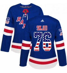 Womens Adidas New York Rangers 76 Brady Skjei Authentic Royal Blue USA Flag Fashion NHL Jersey Womens Adidas New York Rangers 76 Brady Skjei Authentic Royal Blue USA Flag Fashion NHL Jersey