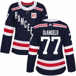Womens Adidas New York Rangers 77 Anthony DeAngelo Authentic Navy Blue 2018 Winter Classic NHL Jersey 