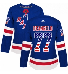 Womens Adidas New York Rangers 77 Anthony DeAngelo Authentic Royal Blue USA Flag Fashion NHL Jersey Womens Adidas New York Rangers 77 Anthony DeAngelo Authentic Royal Blue USA Flag Fashion NHL Jersey