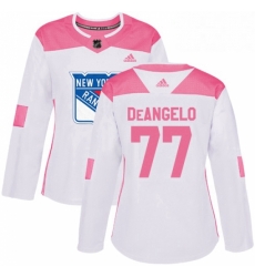 Womens Adidas New York Rangers 77 Anthony DeAngelo Authentic WhitePink Fashion NHL Jersey Womens Adidas New York Rangers 77 Anthony DeAngelo Authentic WhitePink Fashion NHL Jersey