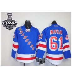 Kids New York Rangers #61 Rick Nash Blue Home With 2014 Stanley Cup Finals Stitched NHL Jerseys Kids New York Rangers #61 Rick Nash Blue Home With 2014 Stanley Cup Finals Stitched NHL Jerseys