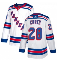 Youth Adidas New York Rangers 28 Paul Carey Authentic White Away NHL Jersey Youth Adidas New York Rangers 28 Paul Carey Authentic White Away NHL Jersey