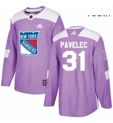 Youth Adidas New York Rangers 31 Ondrej Pavelec Authentic Purple Fights Cancer Practice NHL Jersey Youth Adidas New York Rangers 31 Ondrej Pavelec Authentic Purple Fights Cancer Practice NHL Jersey