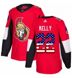 Mens Adidas Ottawa Senators 22 Chris Kelly Authentic Red USA Flag Fashion NHL Jersey 