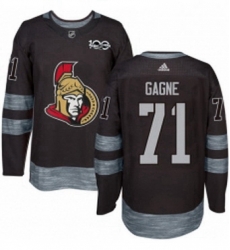 Mens Adidas Ottawa Senators 71 Gabriel Gagne Authentic Black 1917 2017 100th Anniversary NHL Jersey 