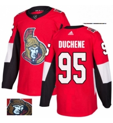 Mens Adidas Ottawa Senators 95 Matt Duchene Authentic Red Fashion Gold NHL Jersey 