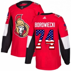 Youth Adidas Ottawa Senators 74 Mark Borowiecki Authentic Red USA Flag Fashion NHL Jersey 