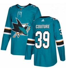 Mens Adidas San Jose Sharks 39 Logan Couture Premier Teal Green Home NHL Jersey 