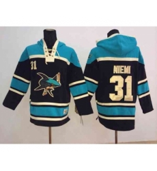 nhl jerseys san jose sharks #31 nieml black-green[pullover hooded sweatshirt]