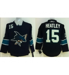 Kids San Jose Sharks 15 Dany Heatley Black NHL Jerseys Kids San Jose Sharks 15 Dany Heatley Black NHL Jerseys